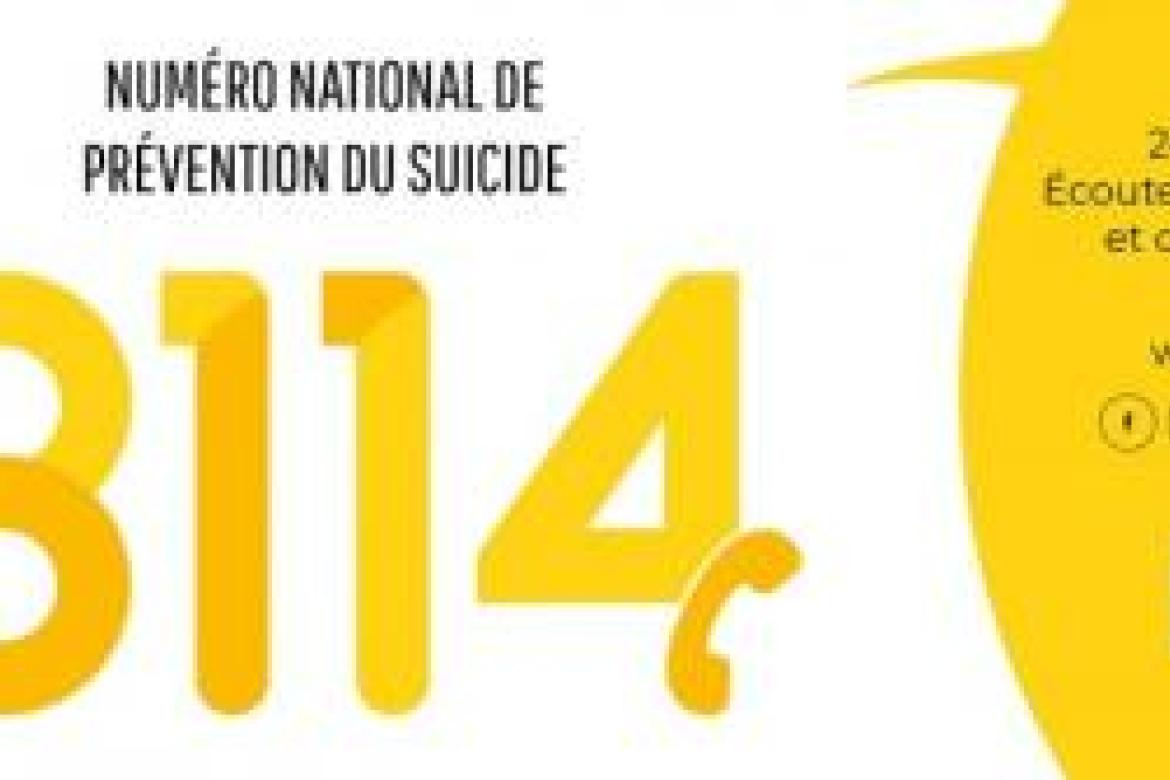 Numéro national de prévention du suicide : 3114
